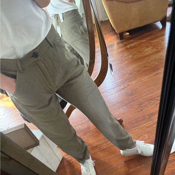 NWT Current/Elliott Women Sz 30 Linen Blend The Worker Straight Leg Cargo Pants - Picture 3 of 15